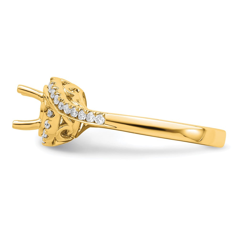14k Yellow Gold 1/3 Ct. Lab Grown Diamond VS/SI+ G+ 3/4 Ct. Round Center Engagement Ring