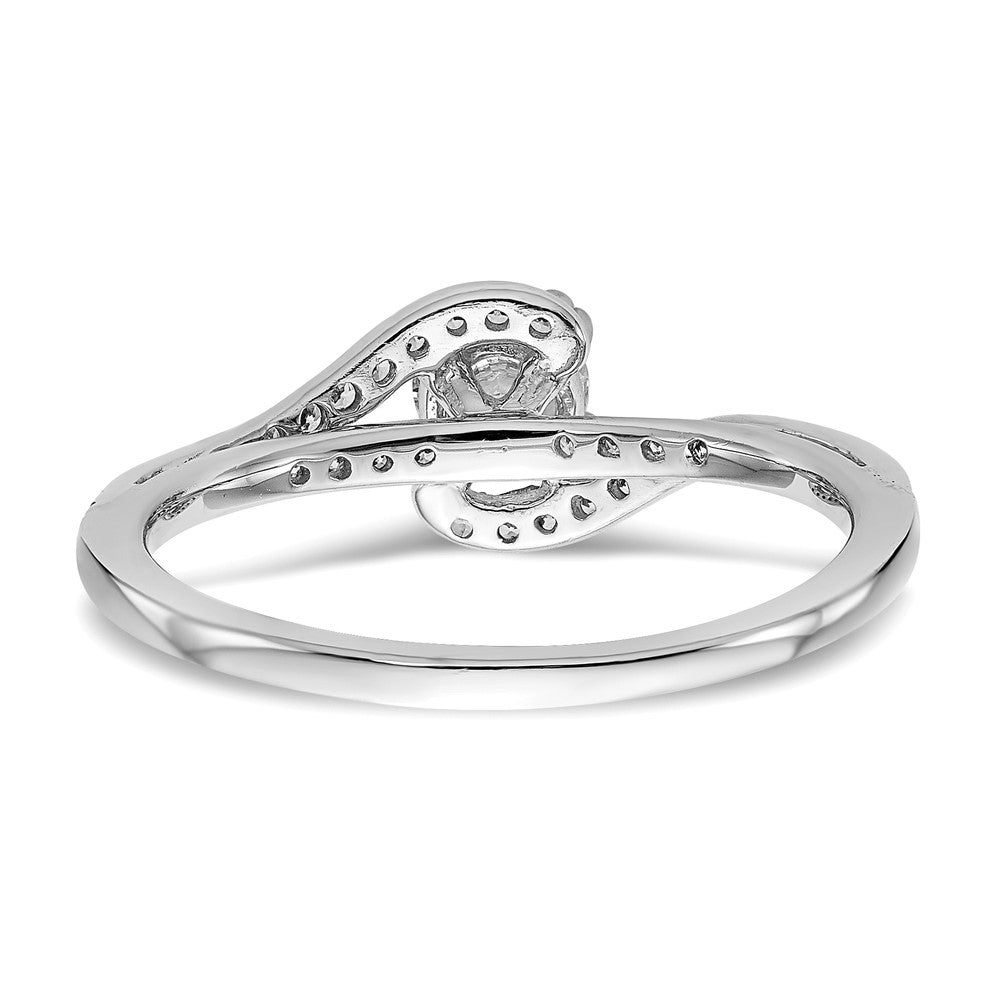14kw Simulated Diamond By Pass Engagement Ring