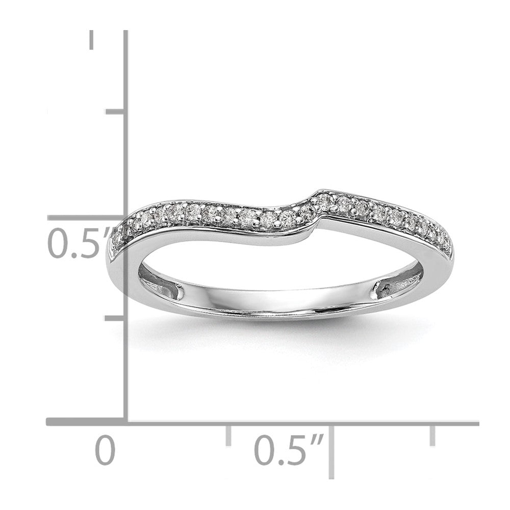 10K White Gold 1/10 Carat Diamond Contoured Complete Wedding Band