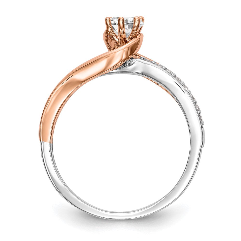 14k Two Tone Simulated Diamond Engagement Ring