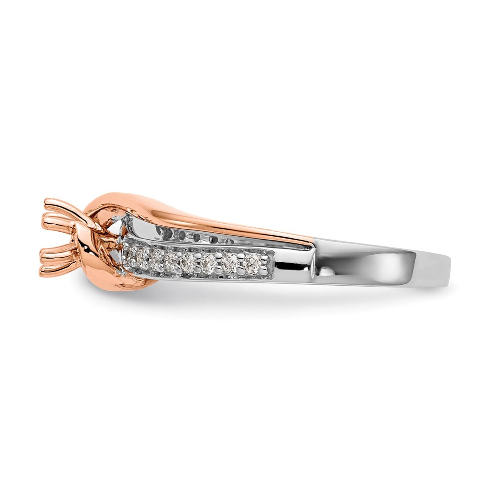 10k Two-Tone Rose and White Gold 3/8 Ct. Lab Grown Diamond VS/SI Complete By-Pass Engagement Ring