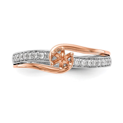 10k Two-Tone Rose and White Gold 3/8 Ct. Lab Grown Diamond VS/SI Complete By-Pass Engagement Ring