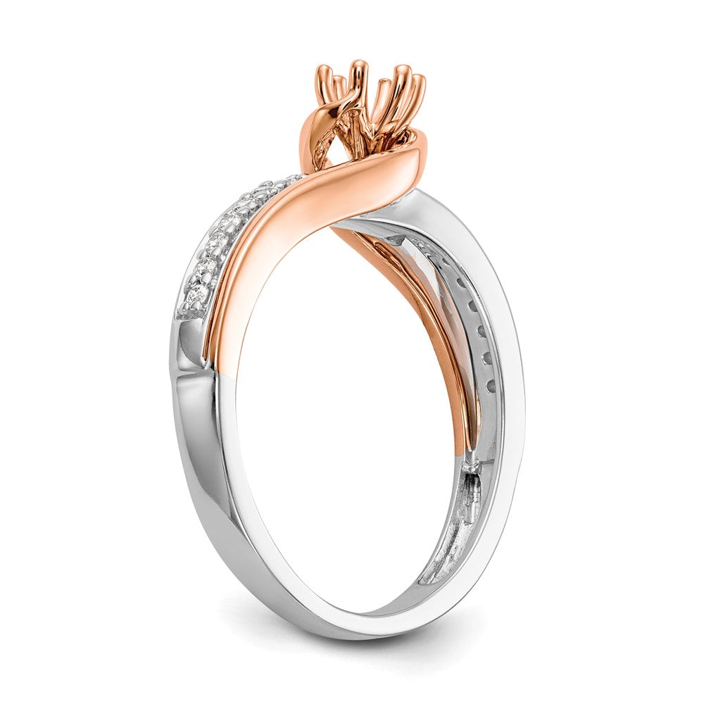 14k Two Tone Simulated Diamond Engagement Ring
