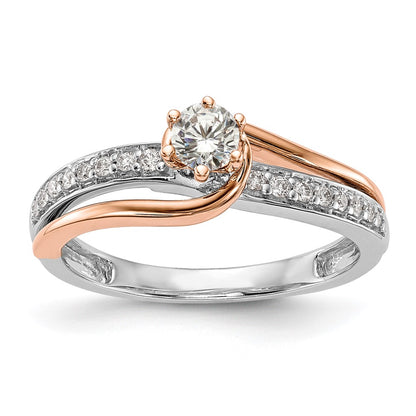10k Two-Tone Rose and White Gold 3/8 Ct. Lab Grown Diamond VS/SI Complete By-Pass Engagement Ring