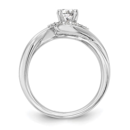 14k White Gold 1/10 Ct. Lab Grown Diamond VS/SI+ G+ Semi Mount Peg Set Engagement Ring