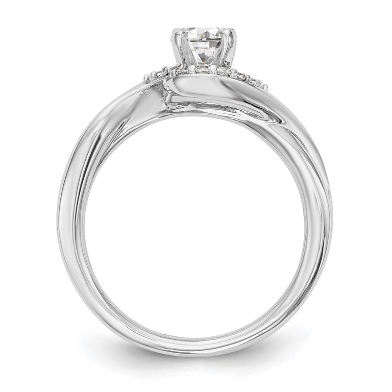14k White Gold 1/10 Ct. Lab Grown Diamond VS/SI+ G+ Semi Mount Peg Set Engagement Ring