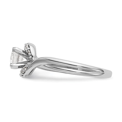 14k White Gold 1/10 Ct. Lab Grown Diamond VS/SI+ G+ Semi Mount Peg Set Engagement Ring