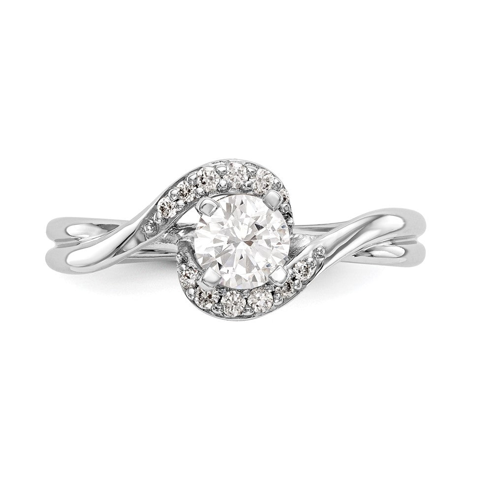 14k White Gold 1/10 Ct. Lab Grown Diamond VS/SI+ G+ Semi Mount Peg Set Engagement Ring