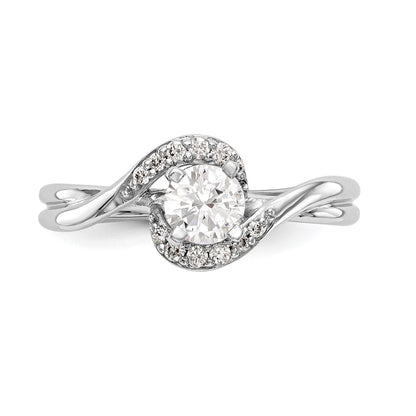 14k White Gold 1/10 Ct. Lab Grown Diamond VS/SI+ G+ Semi Mount Peg Set Engagement Ring