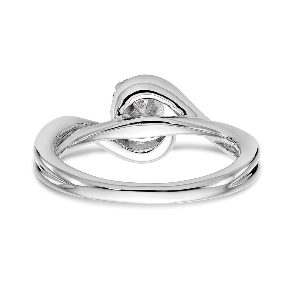 14kw Peg Set Simulated Diamond By Pass Engagement Ring