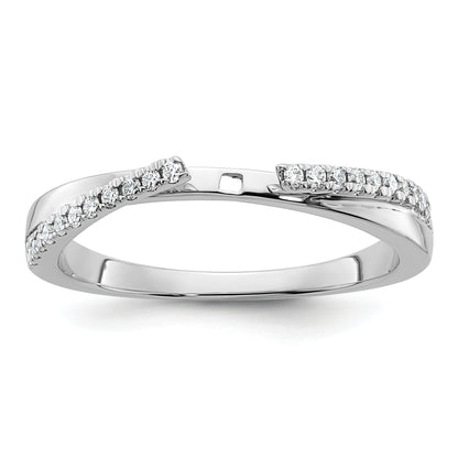 14k White Gold Peg Set Simulated Diamond By Pass Engagement Ring