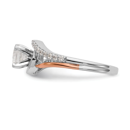 14k Two-Tone Rose and White Gold 1/5 Ct. Lab Grown Diamond VS/SI Peg Set Engagement Ring
