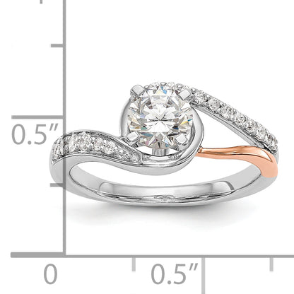 14k Two-Tone Rose and White Gold 1/5 Ct. Lab Grown Diamond VS/SI Peg Set Engagement Ring