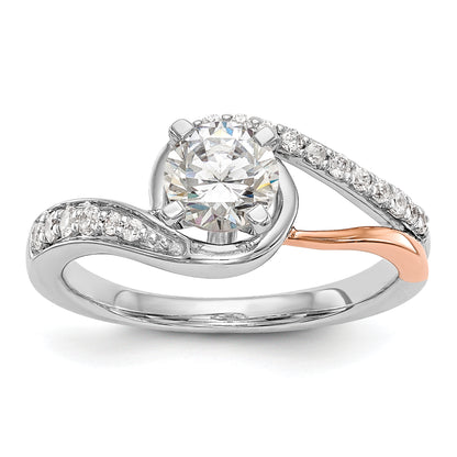 14k Two-Tone Rose and White Gold 1/5 Ct. Lab Grown Diamond VS/SI Peg Set Engagement Ring