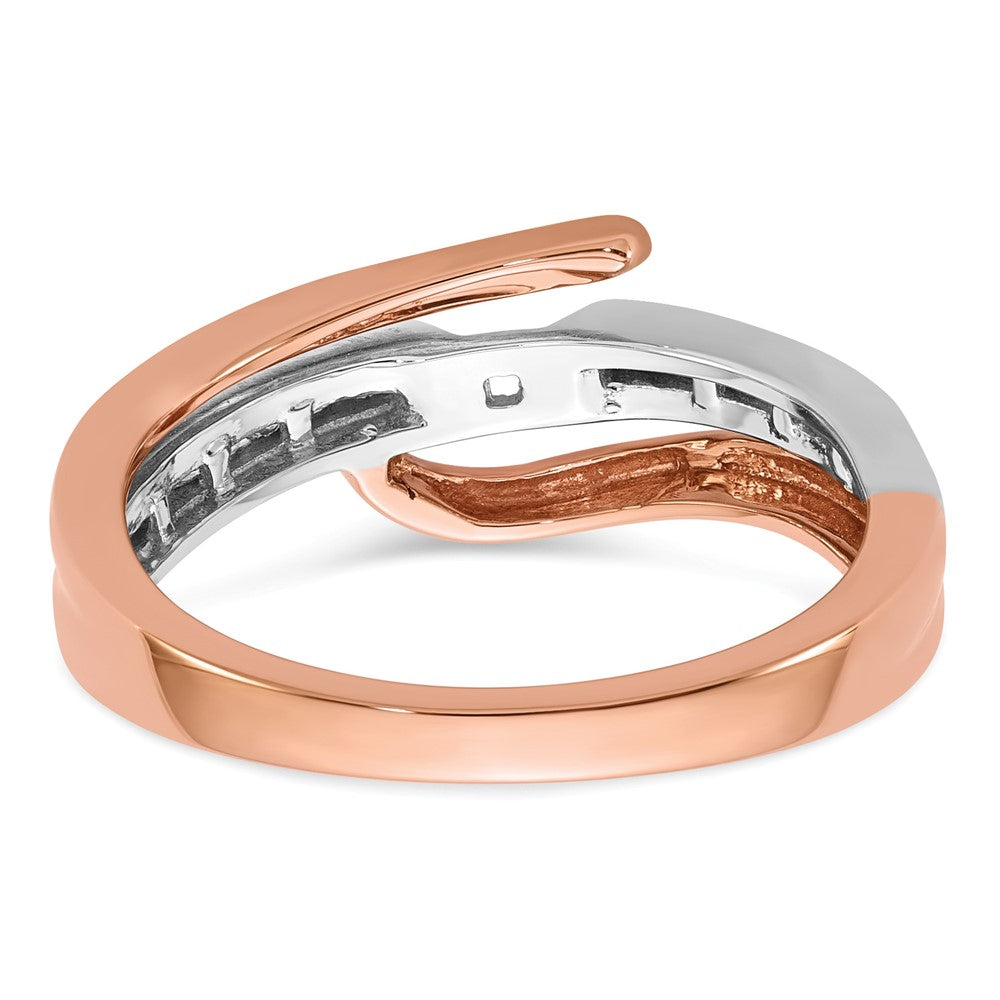14K White/Rose Gold Two-Tone Rose and White 7/8 Ct. Lab Grown Diamond VS/SI Semi Mount By-Pass Peg Set Engagement Ring