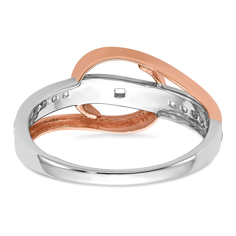 14k Two-Tone Rose and White Gold 1/6 Ct. Lab Grown Diamond VS/SI Peg Set Engagement Ring