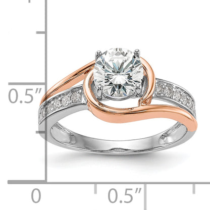 14k Two-Tone Rose and White Gold 1/6 Ct. Lab Grown Diamond VS/SI Peg Set Engagement Ring