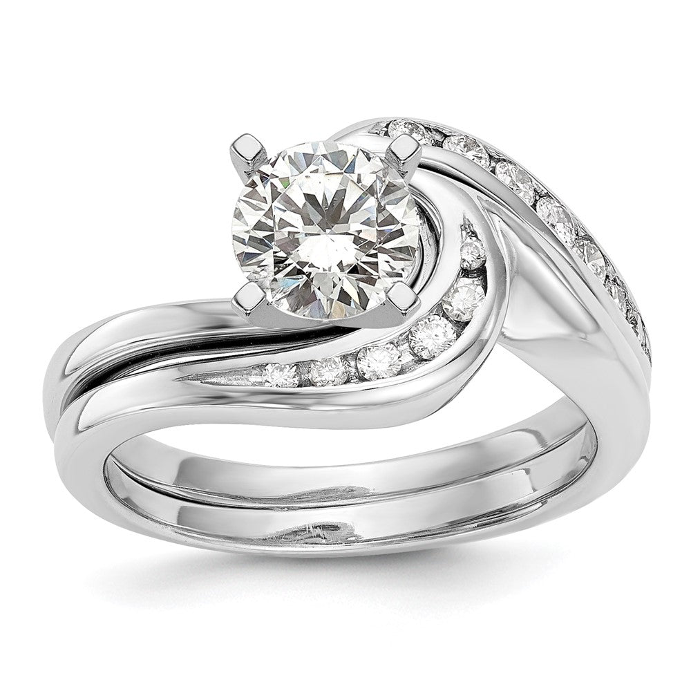 14kw Peg Set Simulated Diamond Engagement Ring