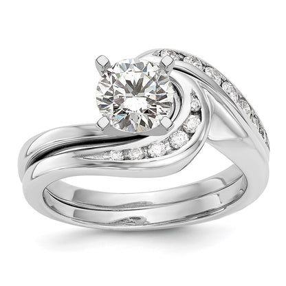 14kw Peg Set Simulated Diamond Engagement Ring