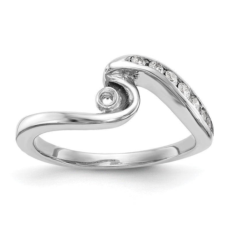 14kw Peg Set Simulated Diamond Engagement Ring