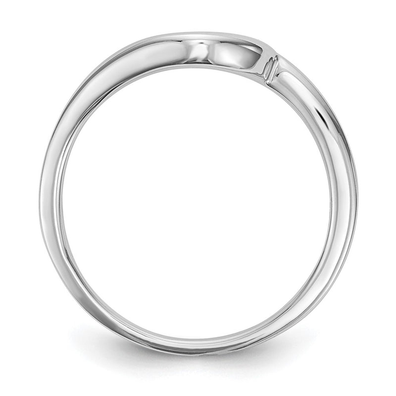 14K White Gold Polished Contoured Wedding Band