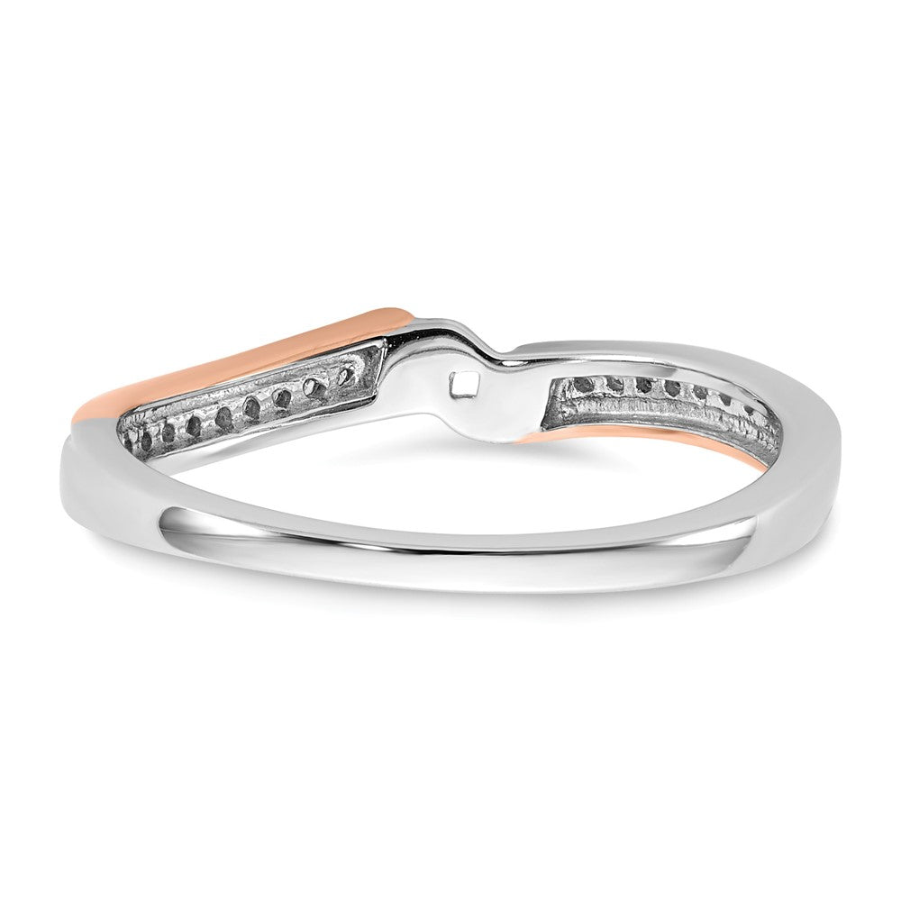 14k Two tone Peg Set Simulated Diamond By Pass Engagement Ring