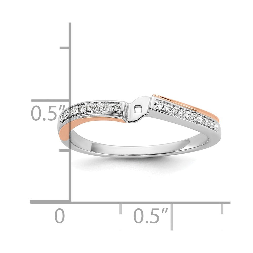 14k Two tone Peg Set Simulated Diamond By Pass Engagement Ring