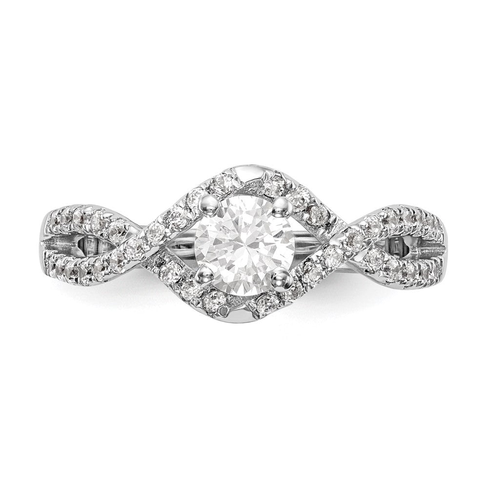 14K White Gold Lab Grown Diamond VS/SI FGH Round Engagement Ring