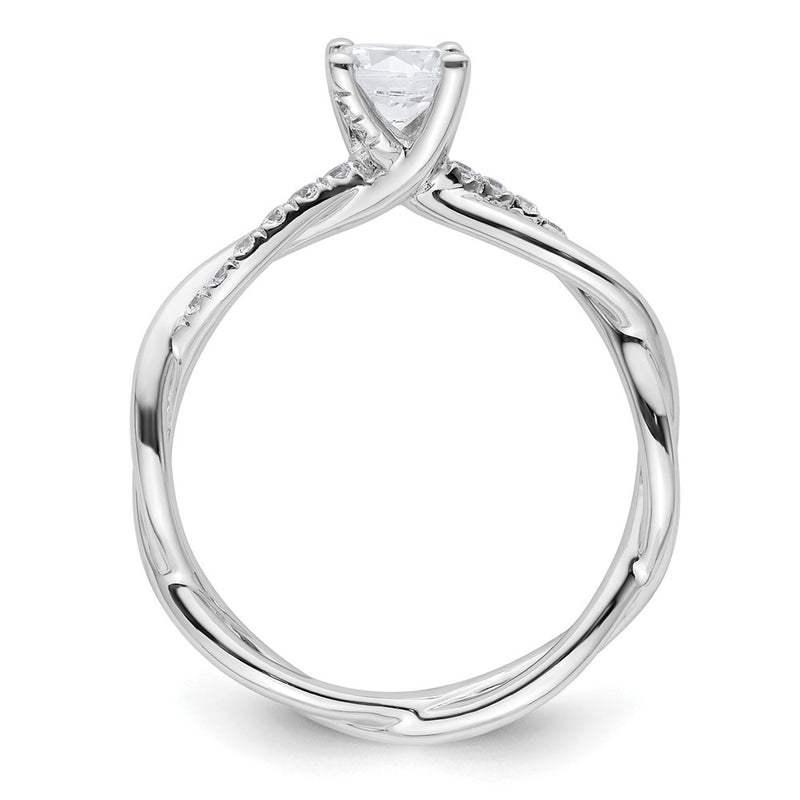 14k White Gold 5/8 Ct. Lab Grown Diamond VS/SI+ G+ Round Bypass Engagment Ring