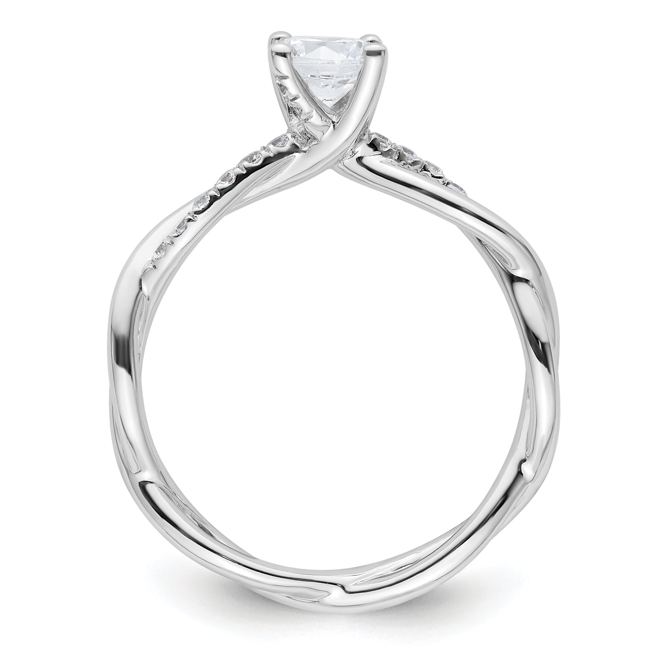 14k White Gold 5/8 Ct. Lab Grown Diamond VS/SI+ G+ Round Bypass Engagment Ring