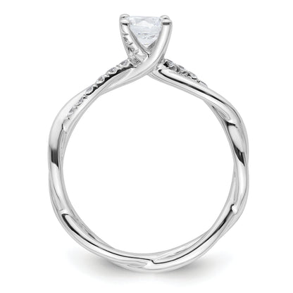 14k White Gold 5/8 Ct. Lab Grown Diamond VS/SI+ G+ Round Bypass Engagment Ring