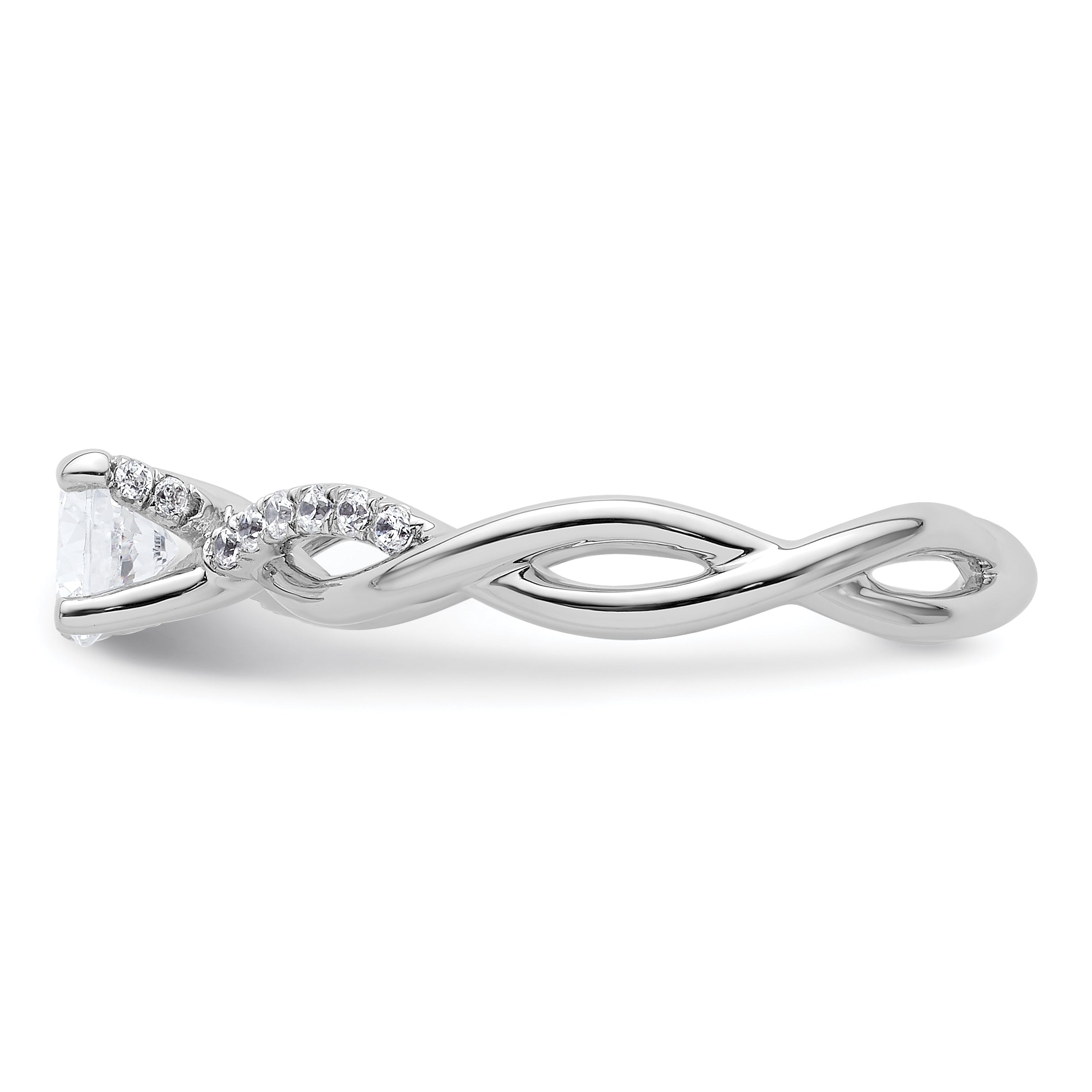 14k White Gold 5/8 Ct. Lab Grown Diamond VS/SI+ G+ Round Bypass Engagment Ring