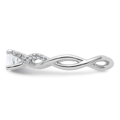 14k White Gold 5/8 Ct. Lab Grown Diamond VS/SI+ G+ Round Bypass Engagment Ring