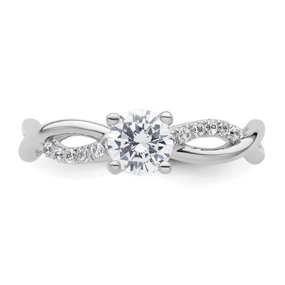 14k White Gold 5/8 Ct. Lab Grown Diamond VS/SI+ G+ Round Bypass Engagment Ring
