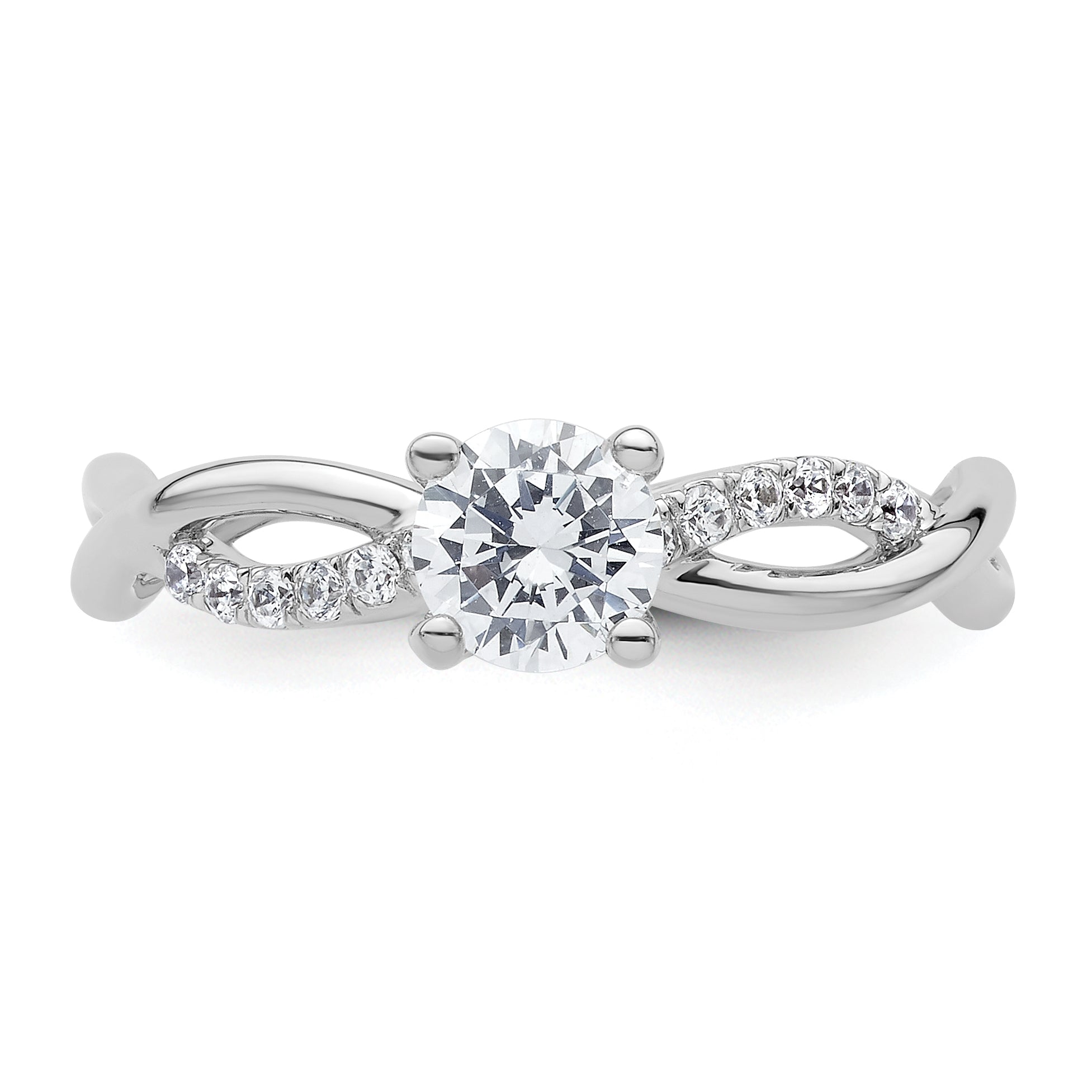 14k White Gold 5/8 Ct. Lab Grown Diamond VS/SI+ G+ Round Bypass Engagment Ring