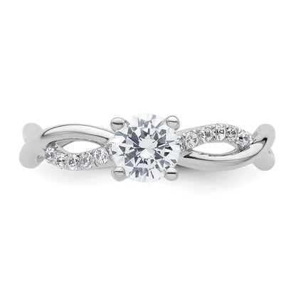 14k White Gold 5/8 Ct. Lab Grown Diamond VS/SI+ G+ Round Bypass Engagment Ring