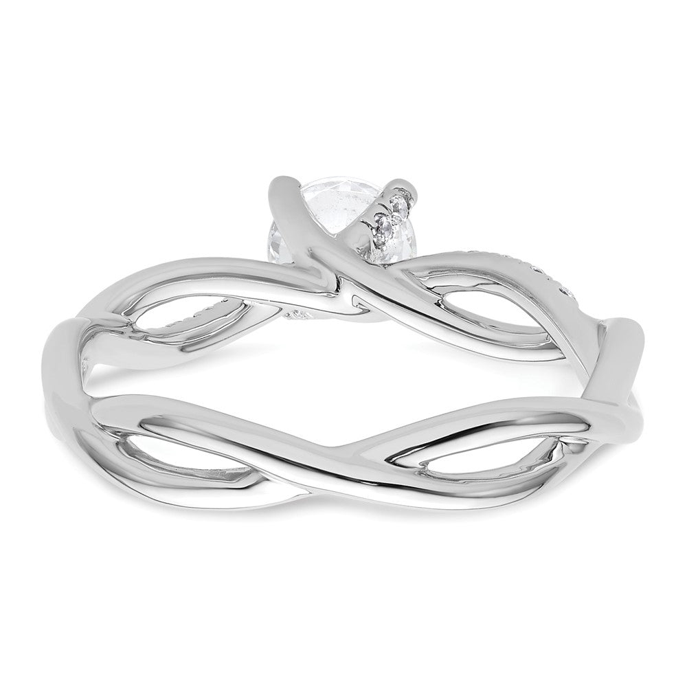 14k White Gold 5/8 Ct. Lab Grown Diamond VS/SI+ G+ Round Bypass Engagment Ring