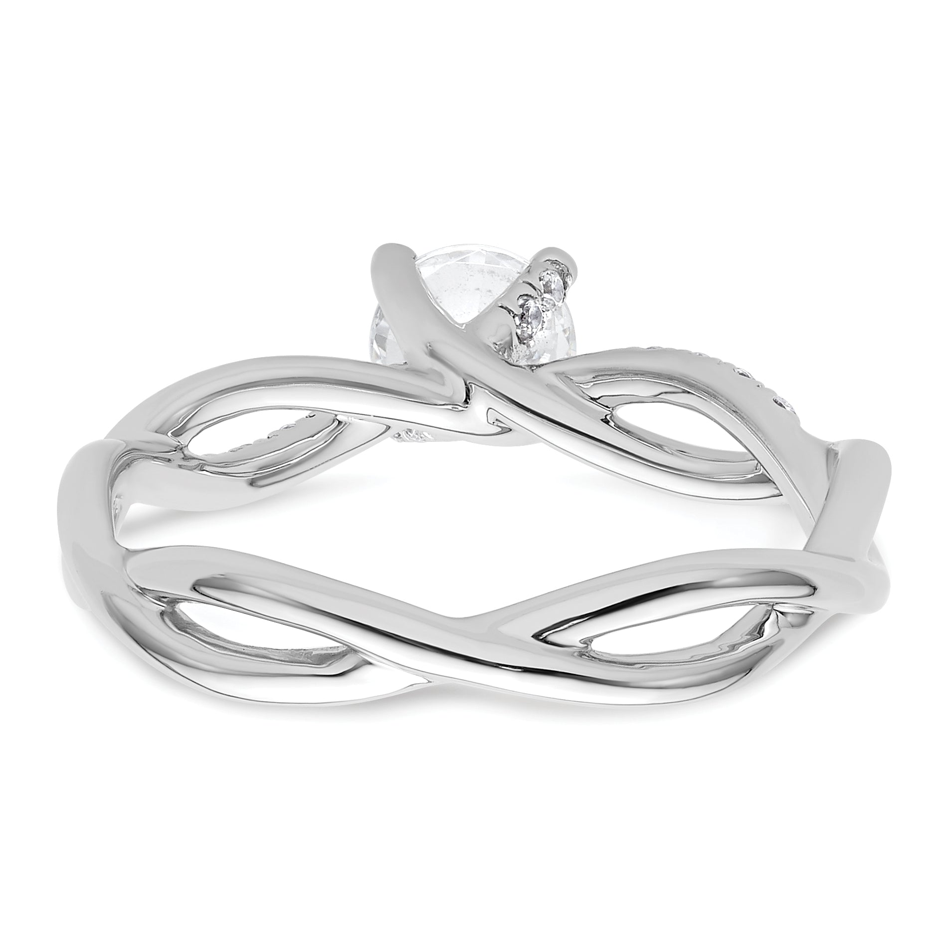 14k White Gold 5/8 Ct. Lab Grown Diamond VS/SI+ G+ Round Bypass Engagment Ring