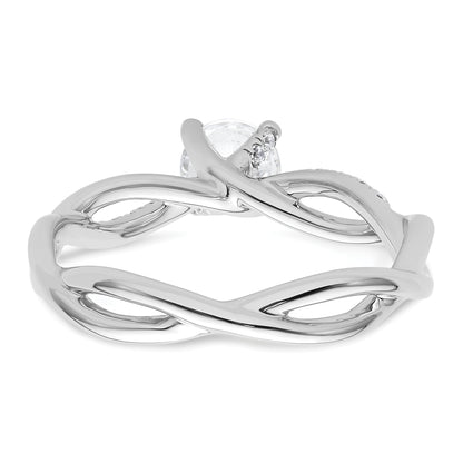 14k White Gold 5/8 Ct. Lab Grown Diamond VS/SI+ G+ Round Bypass Engagment Ring