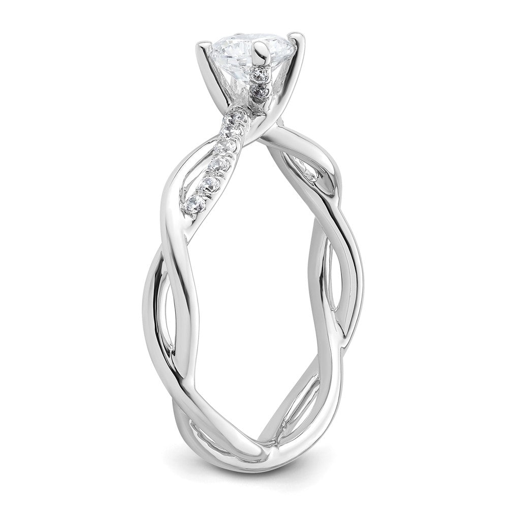 14k White Gold 5/8 Ct. Lab Grown Diamond VS/SI+ G+ Round Bypass Engagment Ring