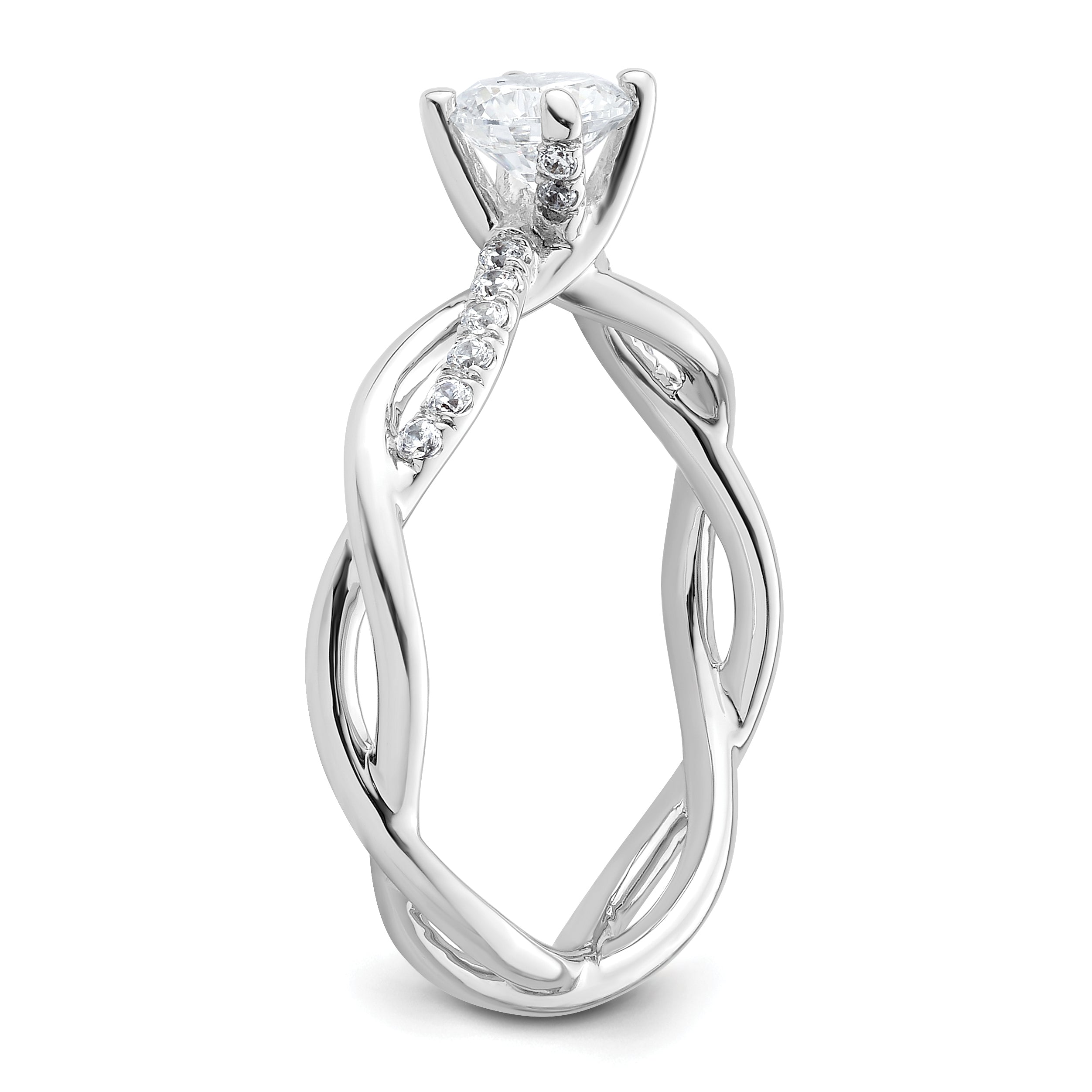 14k White Gold 5/8 Ct. Lab Grown Diamond VS/SI+ G+ Round Bypass Engagment Ring
