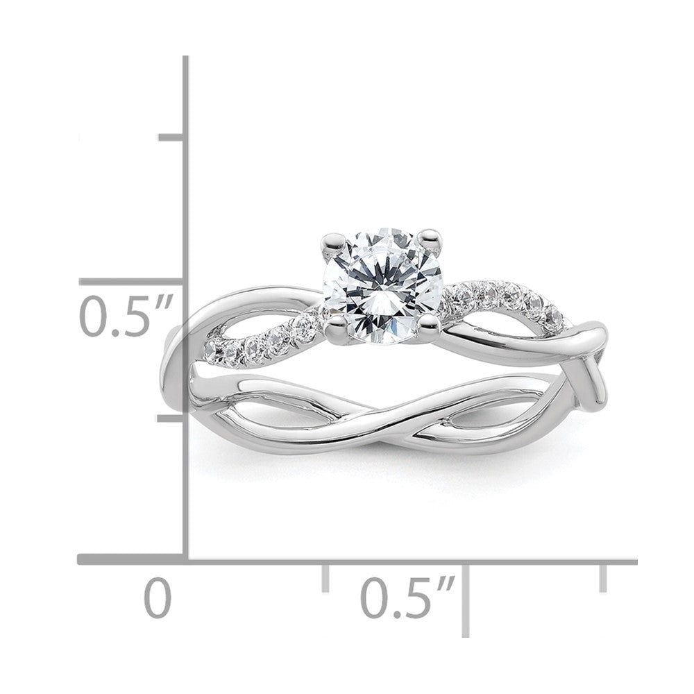 14k White Gold 5/8 Ct. Lab Grown Diamond VS/SI+ G+ Round Bypass Engagment Ring