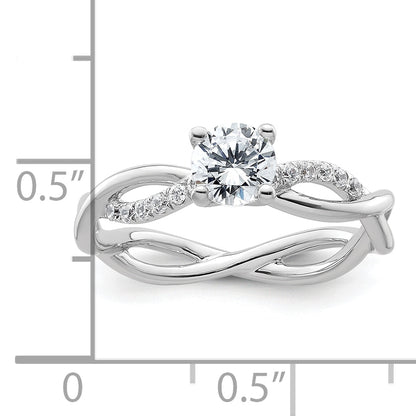 14k White Gold 5/8 Ct. Lab Grown Diamond VS/SI+ G+ Round Bypass Engagment Ring