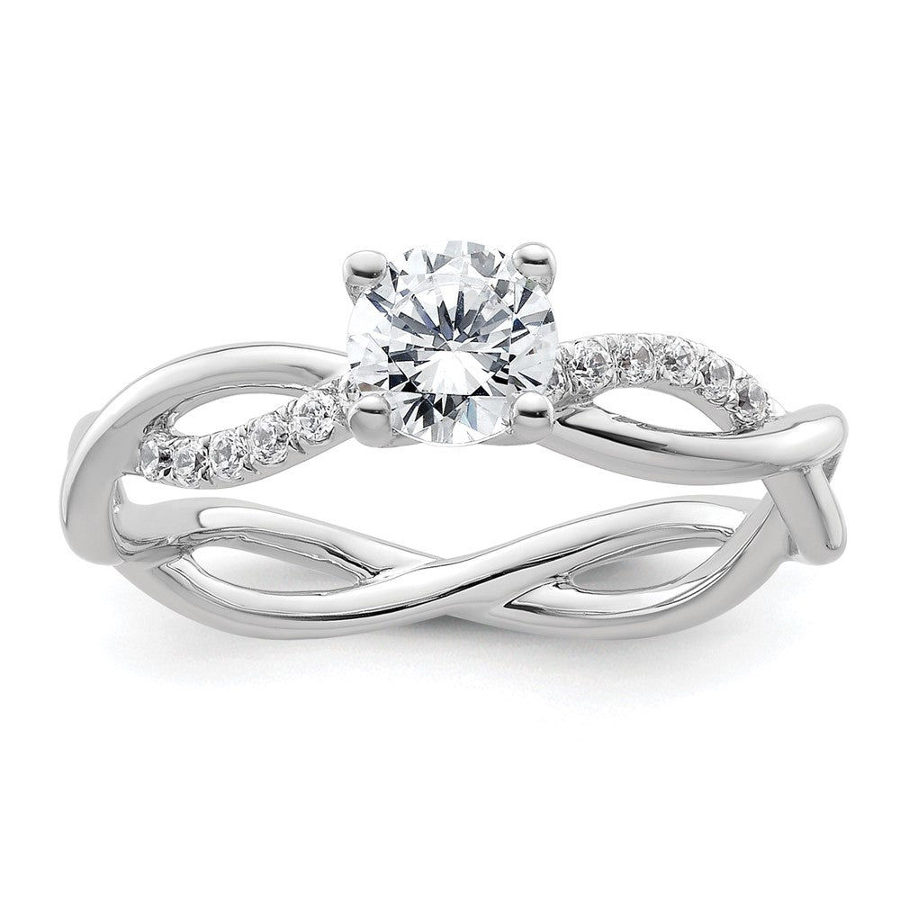 14k White Gold 5/8 Ct. Lab Grown Diamond VS/SI+ G+ Round Bypass Engagment Ring