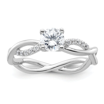 14k White Gold 5/8 Ct. Lab Grown Diamond VS/SI+ G+ Round Bypass Engagment Ring