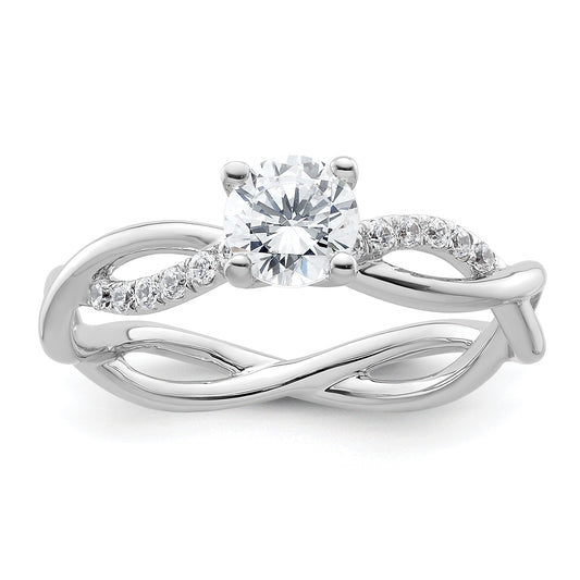 14k White Gold 5/8 Ct. Lab Grown Diamond VS/SI+ G+ Round Bypass Engagment Ring