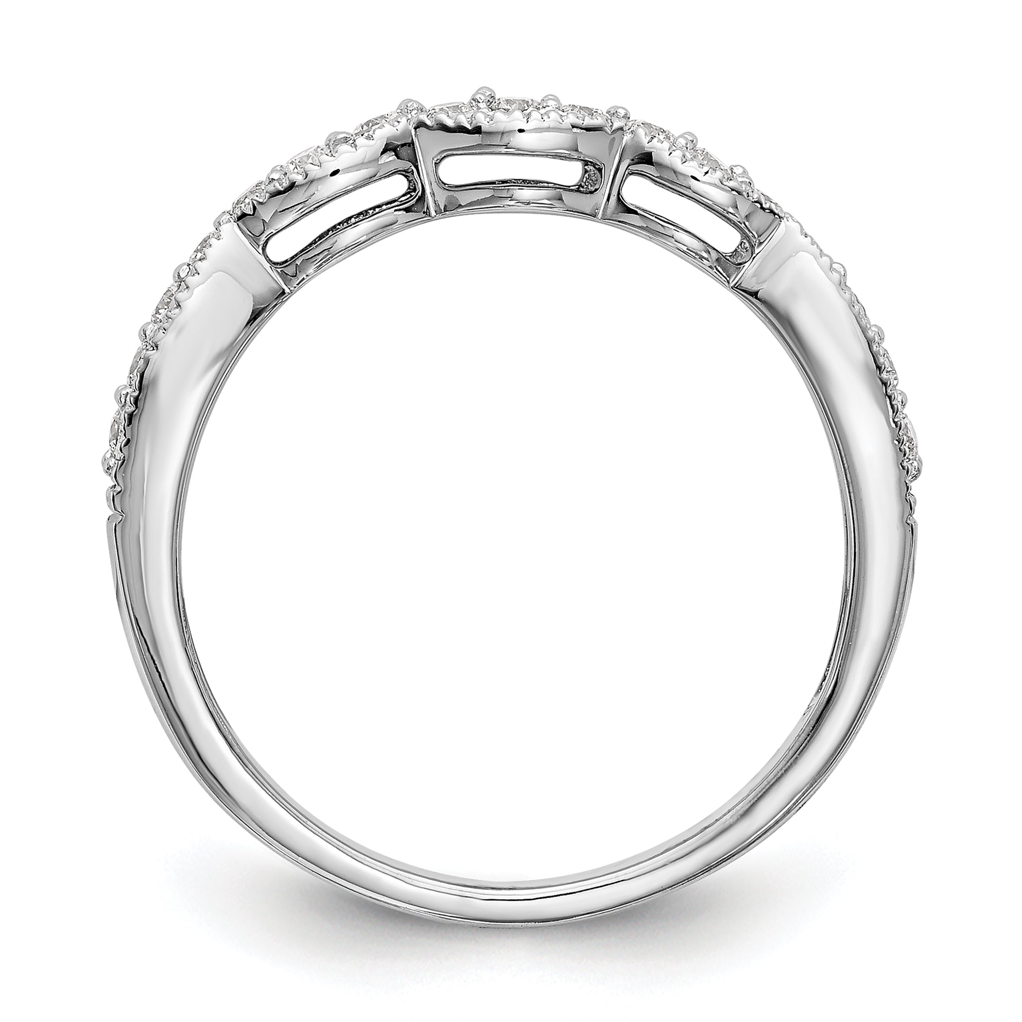 14K White Gold True Origin 1/4 Carat Lab Grown Diamond Vs D E F Wedding Band