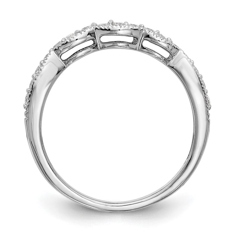 14K White Gold True Origin 1/4 Carat Lab Grown Diamond Vs D E F Wedding Band