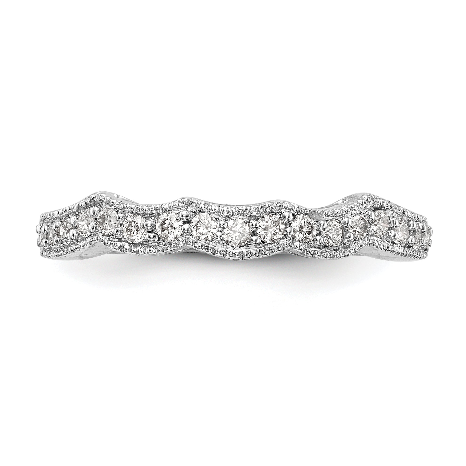14K White Gold True Origin 1/4 Carat Lab Grown Diamond Vs D E F Wedding Band