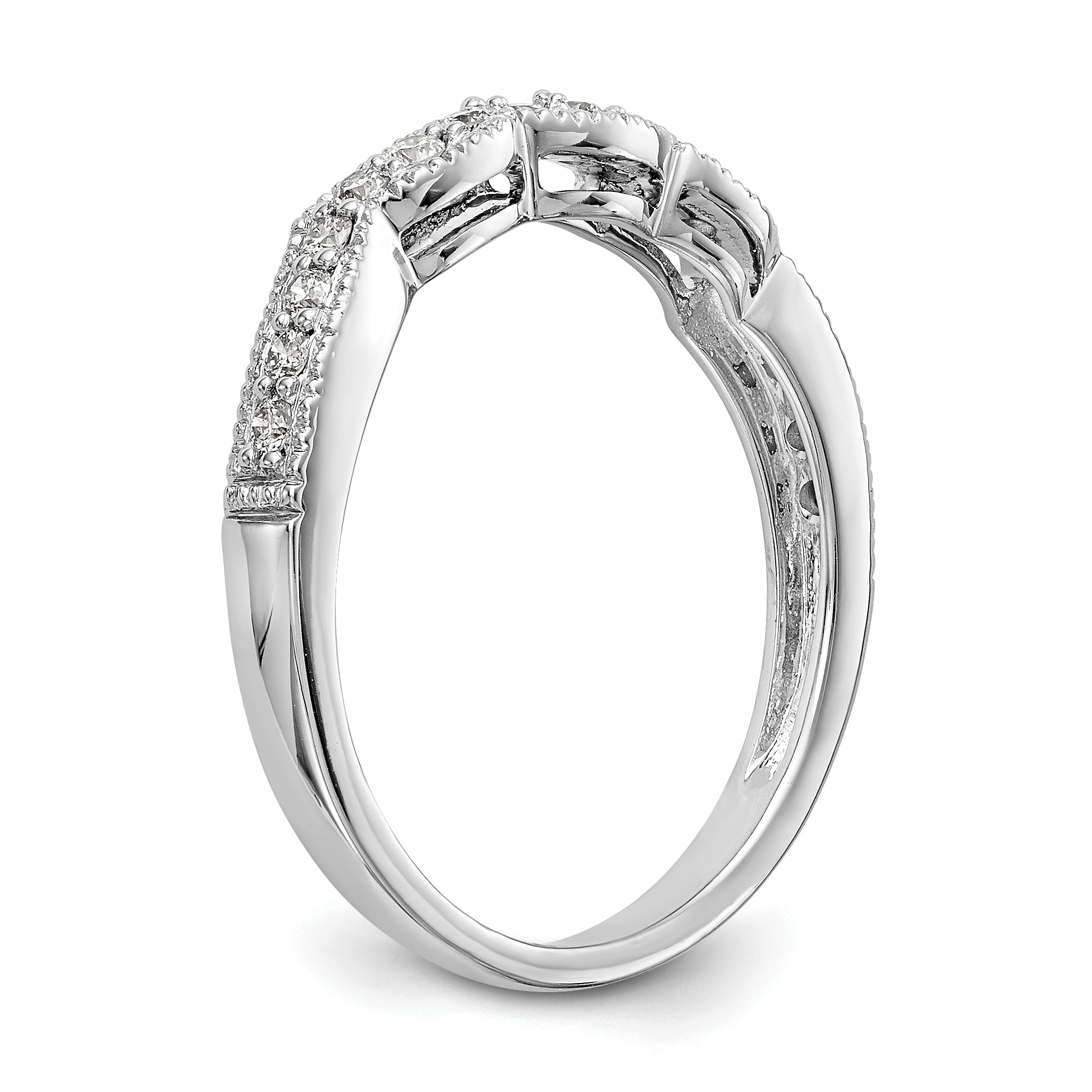 14K White Gold True Origin 1/4 Carat Lab Grown Diamond Vs D E F Wedding Band
